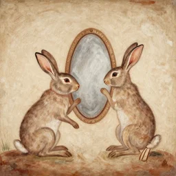 a paleolithic painting depicting the rabbit mirror ritual