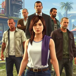 highly detailed portrait, lauren chen, in gta v, stephen bliss, unreal engine, fantasy art by greg rutkowski, loish, rhads, ferdinand knab, makoto shinkai and lois van baarle, ilya kuvshinov, rossdraws, tom bagshaw, global illumination, radiant light, detailed and intricate environment