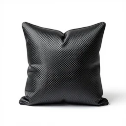 carbon fiber kilim pillow, photorealistic, isolated on a pure white background, centered, entire object in frame, sharp focus, soft studio lighting