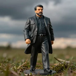 plastic figurine of Stalin, close angle, photo