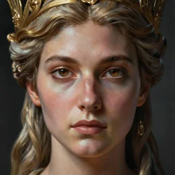 hyperrealistic mixed media painting of beautiful goddess Athena, stunning 3d render inspired art by P. Craig Russell and Barry Windsor-Smith, perfect facial symmetry, dim volumetric lighting, 8k octane beautifully detailed render, post-processing, portrait, extremely hyper-detailed, intricate, epic composition, brown eyes, realistic realistic realistic eyes, cinematic lighting, masterpiece, trending on artstation, detailed detailed detailed, masterpiece, stunning