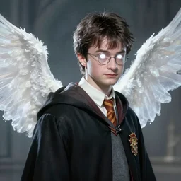 Portrait of Harry Potter, white glowing eyes, cloak, ethereal wings, male, fantasy, extremely detailed, digital painting, artstation, concept art, smooth, sharp focus, illustration, stunning lighting, art by artgerm and greg rutkowski and alphonse mucha and simon stalenhag, realistic character concept, high fantasy, light atmosphere, golden ratio, cinematic lighting, hyperdetailed, high resolution, insanely detailed and intricate, artstation, Marc Simonetti, Greg Rutkowski, 8k