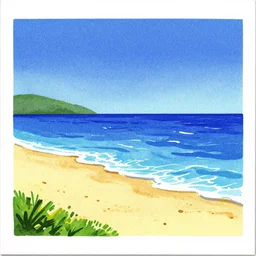 sketch of an beach and ocean in ms paint, by jim'll paint it, in microsoft paint, windows 9 5, artstation, limited colours, dithered