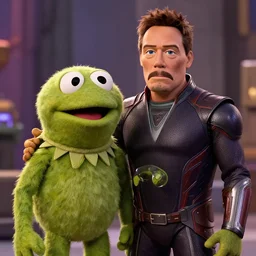 film still of Animal from The Muppets as Tony Stark in Avengers Endgame, 8k,