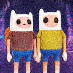 Adventure Time Finn and Jake, synthwave, 4k, sharp, high details