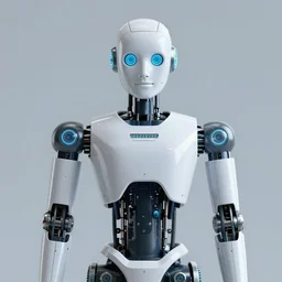 humanoid robot staring at the camera, draen by Cheng Hsiao-Ron