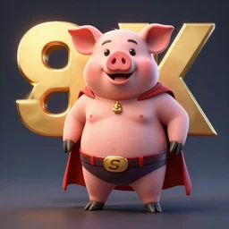 concept heroes Pigman, a super heroe with pig theme, 8k, octane render