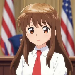 “ donald trump in the style of an anime cute girl ”