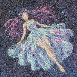 beautiful woman floating in space peacefully, crystallized dress, pinks blue an purples, vibrant, extra long hair, full body, wojtek fus, by Makoto Shinkai and Ilya Kuvshinov,