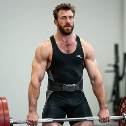 chris evans as a powerlifter, masculine, muscular, handsome, powerful, hairy torso, 4 k hd