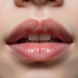macro photography of lips