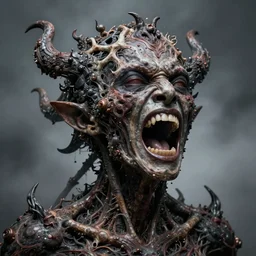 a 1 9 0 8 0 s color photo portrait of a screaming soul, inner demons, giger, detailed, organic, darkart, dark, intricate detail, epic, atmospheric dramatic lighting, mist, grey, expressive, by jeremy mann