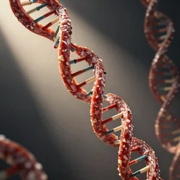 dna strands made of salami
