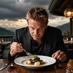 Gordan Ramsey eating a meal