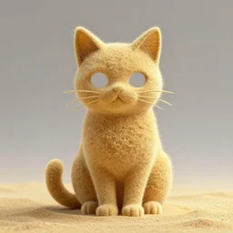 golden dust in the shape of a cat, sand texture, digital art, 4 k, unreal engine