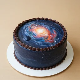 birthday cake with a universe inside