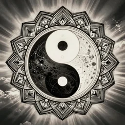 a symbol, a copy of a facsimile, never one - to - one, creation is in the entropy. mandala - yin - yang this side the hyperplane, seeing all sides just a bit insane