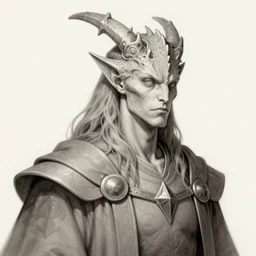 1979 Portrait of a draconic humanoid mage in high fantasy style by Chris Rahn. Trending on r/characterdrawing
