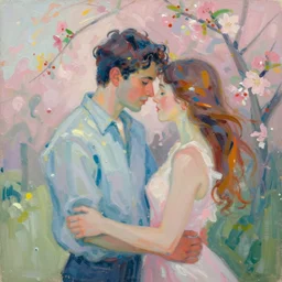 spring love, abstract impressionism