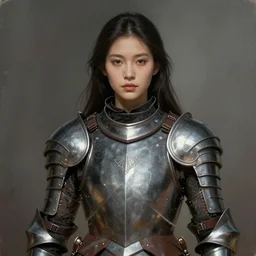 a professional painting of a beautiful young female, clothed in military armor, olive skin, long dark hair, beautiful bone structure, symmetrical facial features, intricate, elegant, digital painting, concept art, smooth, sharp focus, illustration, from Star Wars by Ruan Jia and Mandy Jurgens and Artgerm and William-Adolphe Bouguerea