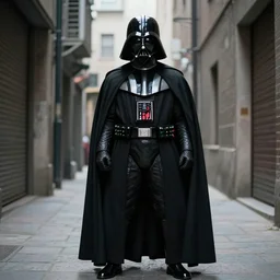 darth vader standing in an alleyway by liam wong