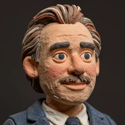 real jack nicholson caricature!! clay! close detailed sculpted head , style: claymation puppet kids clay , by guldies