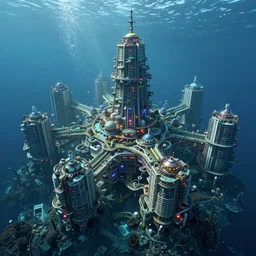 an enormous undersea housing complex, art by swang and james paick, hyperrealism, digital art