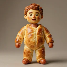 photo portrait of a man made from sausage rolls, realistic, detailed, metamorphic, sausage roll man, photorealism, food, human form, surreal,