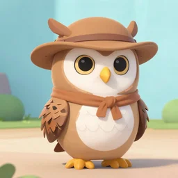 saturday morning cartoon shot of an owl dressed as the lone ranger, style of garfield and friends, 199a0s