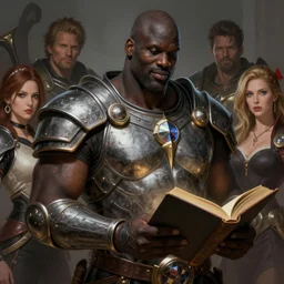shaquille o'neal wearing breastplate and holding a book, highly detailed, d & d, fantasy, highly detailed, digital painting, trending on artstation, concept art, sharp focus, illustration, global illumination, shaded, art by artgerm and greg rutkowski and fuji choko and viktoria gavrilenko and hoang lap - s 3 6 1 2 0 7 7
