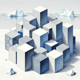 “geometrically incomprehensible surreal order of Antarctica, extremely high detail, photorealistic, intricate line drawings, painted cubes, dotart, album art in the style of James Jean”