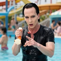 marilyn manson working at the waterpark