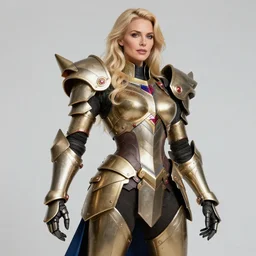studio portrait of lawful good colorful female holy mecha paladin absurdly beautiful, elegant, mature sophisticated blonde gravure idol, ultrafine hyperrealistic detailed face illustration by kim jung gi, highly detailed faces, intricate linework, sharp focus, bright colors, matte, octopath traveler, unreal engine 5 highly rendered, global illumination, radiant light, intricate environment