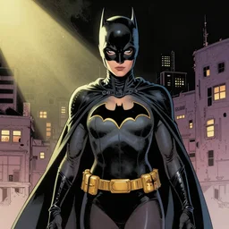 in the style of Phil Noto comicbook cover art, Karen Gillan Batgirl