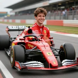 a happy ferrari f 1 fan
