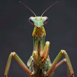anthropomorphic mantis, prominent eyes attached to the sides of a flat triangular head, terrific, beautiful, dnd character art close - up, matte fantasy painting, flattened thorax, deviantart artstation, artstation, jason felix, lisa frank, steve argyle, tyler jacobson, peter mohrbacher, cinema, cinematic horror lighting