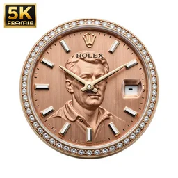 rolex, dial, portrait of gagarin on the dial, engraving, custom watch, dial photography, gold, bronze, silver, diamond, brilliant, super detailed, photorealistic, 8 k white background
