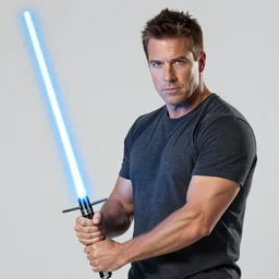 steve harvey holding lightsaber,! dream steve harvey holding lightsaber, detailed, clean, realistic