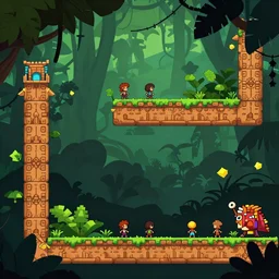 deep jungle mayan mythology side-scrolling 2d platformer game character sprite sheet, trending on artstation, by Noah Bradley