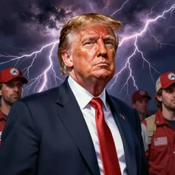 Capitol Riot lead by Trump painted by Thomas Cole with dramatic lightning, concept art, matte painting, 8k, highly detailed, artstation