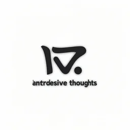 a wandering mind, intrusive thoughts, minimalist logo without text, simple by victo ngai, kilian eng and jake parker, simple white background, 2 colors, limited palette