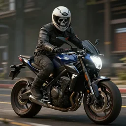 Ghost rider in a video game Very detailed 4K quality Super Realistic