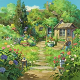 a creole garden from reunion island painting by ( ( kenton nelson ) ), by makoto shinkai, by studio ghibli, anime, trending on artstation