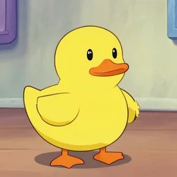 banana duck in the style of a 90’s cartoon