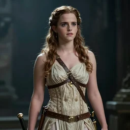 emma watson as helen of troy, epic, cinematic, amazing quality, moody lighting, 8 k