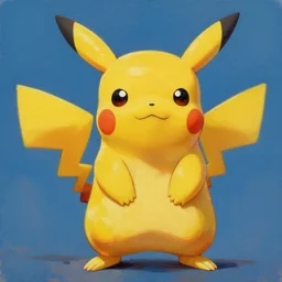 oil painting of a buffed gigachad pikachu with big muscles, trending on artstation, 4k
