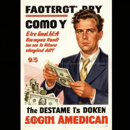 a 1 9 5 0 american propaganda poster warning the danger of money
