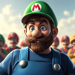 zach galifianakis as super mario, digital painting, 3 d, 4 k