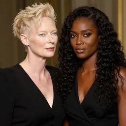 a mixture of lupita nyongo and tilda swinton
