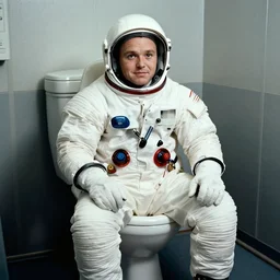 neil armstrong in a toilet, photorealistic